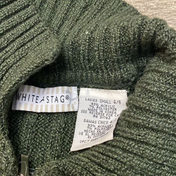 White Stag dark green sweater with zipper - Picture 2 of 5